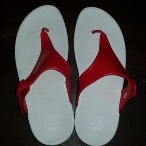 Fitflop Women's Sandals Size 7 Red and White